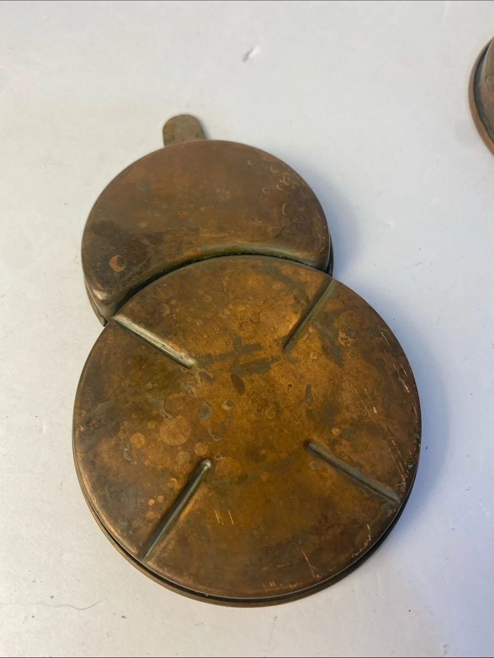 Vintage Solid Copper Coaster Set Home Barware Decor Set of 4-